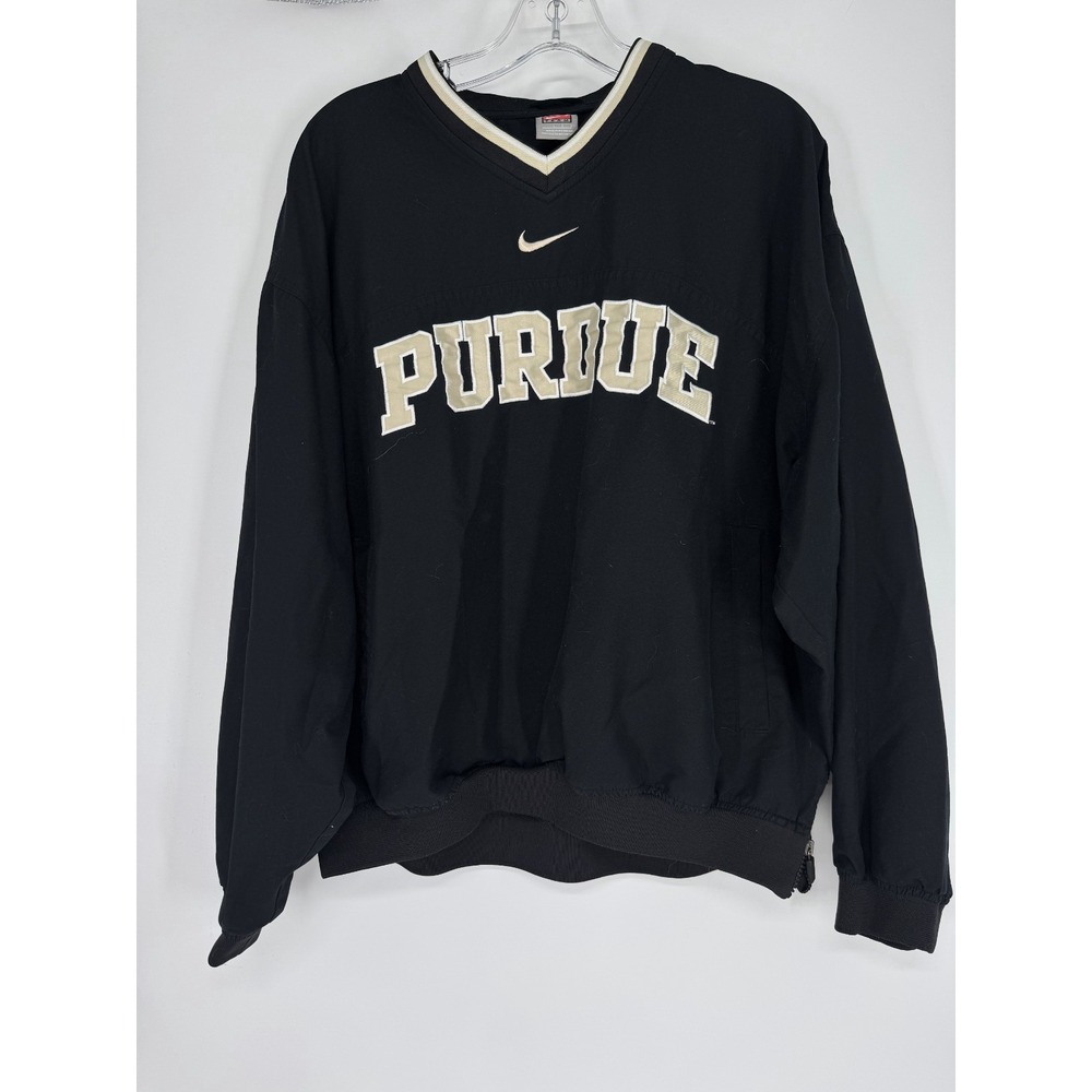 Vintage Nike Purdue Boilermakers Windbreaker Jacket V Neck Center Swoosh Large